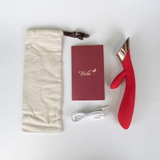 Metis Touch Panel Rabbit Vibrator Red - Image 3
