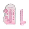 Realrock Crystal Clear Realistic 6 In. Dildo With Balls And Suction Cup Pink