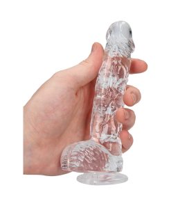 Realrock Crystal Clear Realistic 6 In. Dildo With Balls And Suction Cup Clear