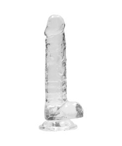 Realrock Crystal Clear Realistic 7 In. Dildo With Balls And Suction Cup Clear