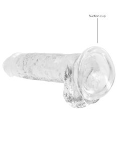 Realrock Crystal Clear Realistic 7 In. Dildo With Balls And Suction Cup Clear