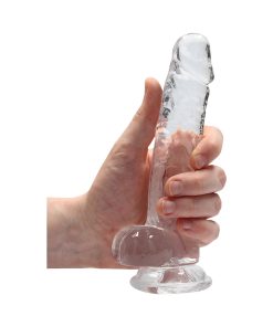 Realrock Crystal Clear Realistic 7 In. Dildo With Balls And Suction Cup Clear