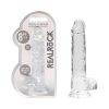 Realrock Crystal Clear Realistic 8 In. Dildo With Balls And Suction Cup Clear
