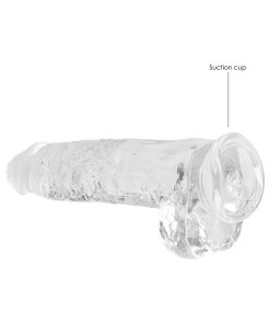 Realrock Crystal Clear Realistic 9 In. Dildo With Balls And Suction Cup Clear