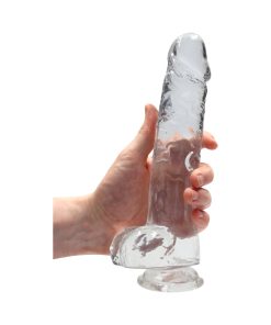 Realrock Crystal Clear Realistic 9 In. Dildo With Balls And Suction Cup Clear