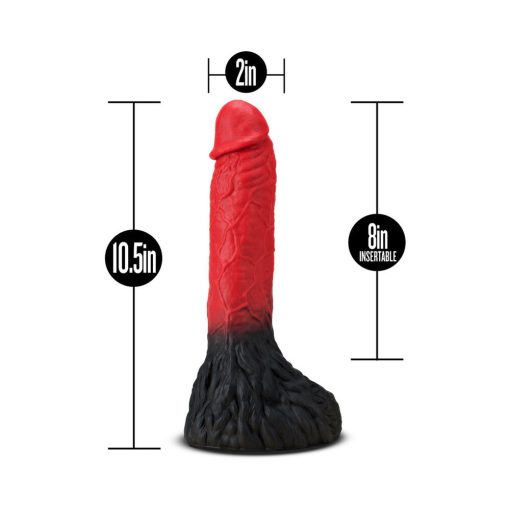 The Realm Lycan 10.5 In. Silicone Lock On Fantasy Werewolf Dildo Red - Image 6