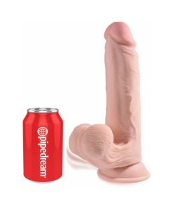 King Cock Plus 9 In. Triple-Density Cock With Swinging Balls Dildo Beige