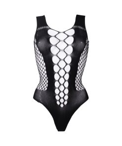 Le Desir Contrast Fence Net Teddy Black O/S