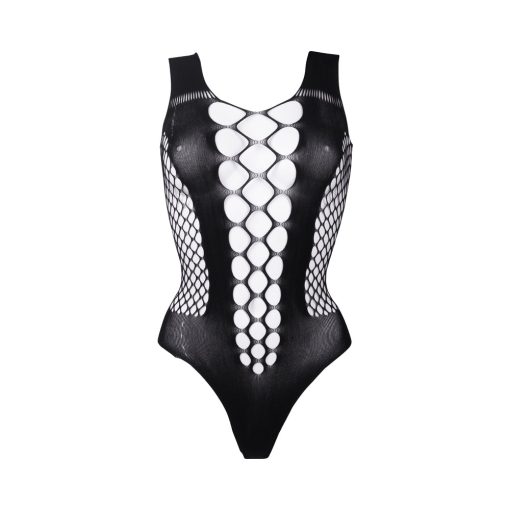 Le Desir Contrast Fence Net Teddy Black O/S - Image 5
