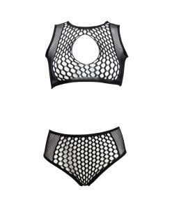 Le Desir Duo Key Hole Bra Set Black O/S