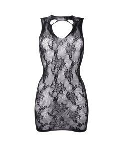 Le Desir High Neck Lace Mini Dress Black O/S