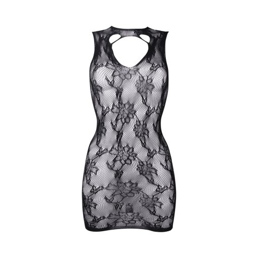 Le Desir High Neck Lace Mini Dress Black O/S - Image 5