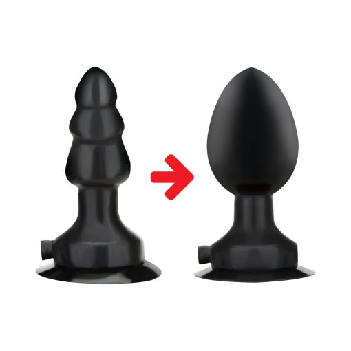 Lux Fetish 4 In. Inflatable Vibrating Butt Plug With Suction Base Remote-Controlled - Image 4