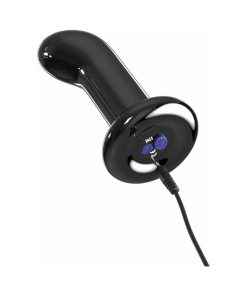 Icicles No. 84 Vibrating Curved Glass Massager With Suction Cup Black