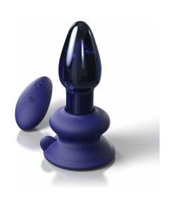 Icicles No. 85 Rechargeable Remote-Controlled Vibrating Anal Plug With Suction Cup Blue