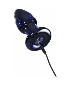 Icicles No. 85 Rechargeable Remote-Controlled Vibrating Anal Plug With Suction Cup Blue