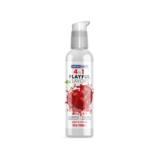 Swiss Navy 4 In 1 Playful Flavors Poppin Wild Cherry 4 Oz.