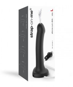 Strap-On-Me Silicone Ejaculating Cum Dildo Black L (Fluid Not Included)