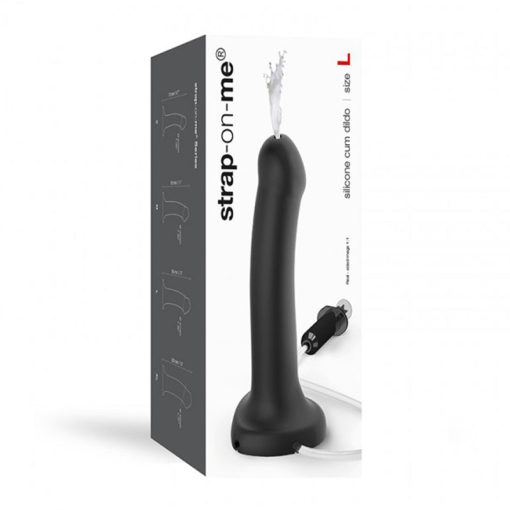 Strap-On-Me Silicone Ejaculating Cum Dildo Black L (Fluid Not Included)