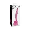 Icicles No. 86 Realistic 7 In. Glass Dildo With Suction Cup Pink
