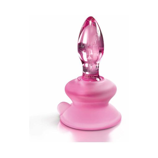 Icicles No. 90 Glass Anal Plug With Suction Cup Pink - Image 2