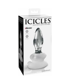 Icicles No. 91 Glass Anal Plug With Suction Cup Clear