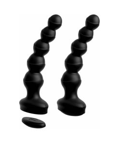 3Some Wall Banger Vibrating Anal Beads With Suction Cup Black