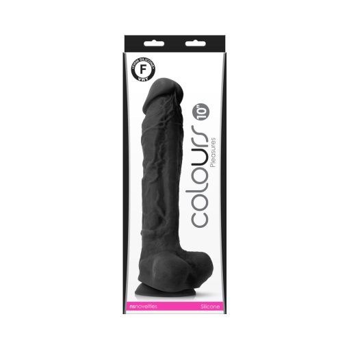 Colours Pleasures 10 In. Dildo Black