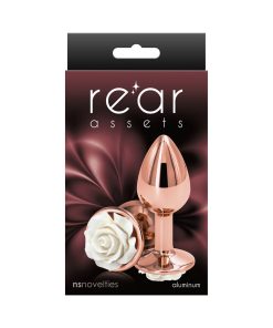 Rear Assets Rose Anal Plug Small White