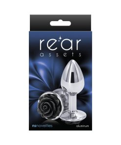 Rear Assets Rose Anal Plug Small Black