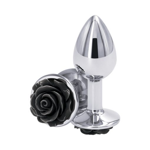 Rear Assets Rose Anal Plug Small Black - Image 2