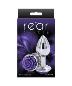 Rear Assets Rose Anal Plug Small Purple