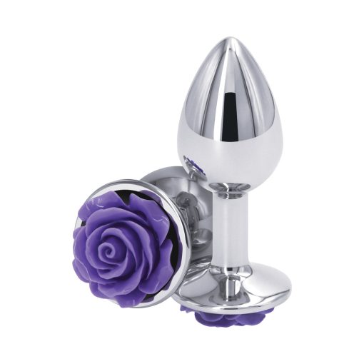Rear Assets Rose Anal Plug Small Purple - Image 2