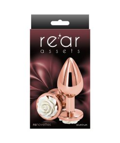 Rear Assets Rose Anal Plug Medium White