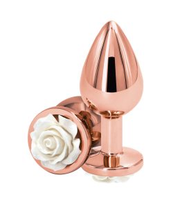 Rear Assets Rose Anal Plug Medium White
