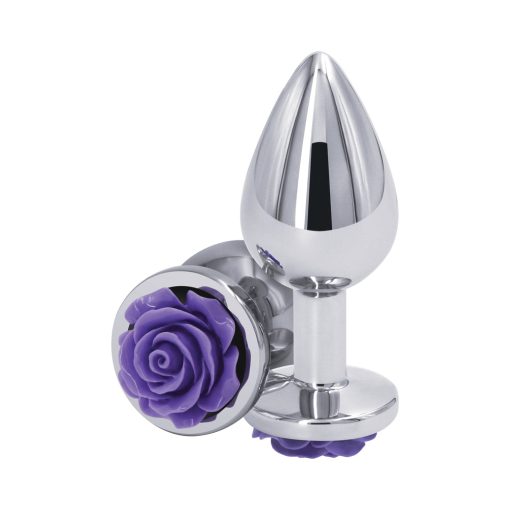 Rear Assets Rose Anal Plug Medium Purple - Image 2