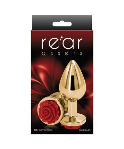 Rear Assets Rose Anal Plug Medium Red