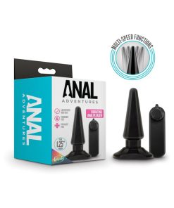 Anal Adventures Basic Vibrating Anal Pleaser Remote-Controlled Plug Black
