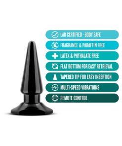 Anal Adventures Basic Vibrating Anal Pleaser Remote-Controlled Plug Black