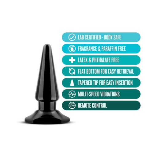 Anal Adventures Basic Vibrating Anal Pleaser Remote-Controlled Plug Black - Image 4