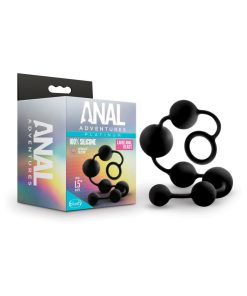 Anal Adventures Platinum Silicone Large Anal Beads Black