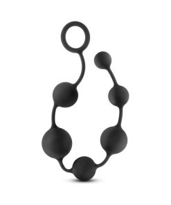 Anal Adventures Platinum Silicone Large Anal Beads Black