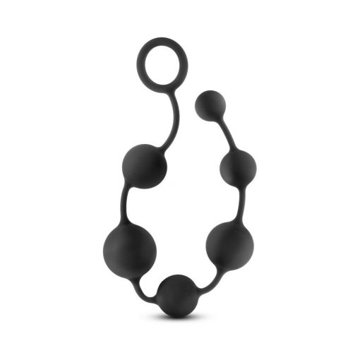 Anal Adventures Platinum Silicone Large Anal Beads Black - Image 3