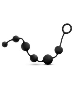 Anal Adventures Platinum Silicone Large Anal Beads Black