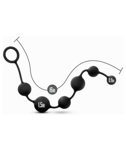 Anal Adventures Platinum Silicone Large Anal Beads Black