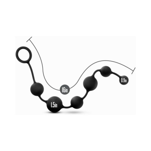 Anal Adventures Platinum Silicone Large Anal Beads Black - Image 6
