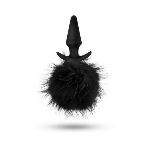 Anal Adventures Platinum Silicone Rabbit Tail Plug Black - Image 3