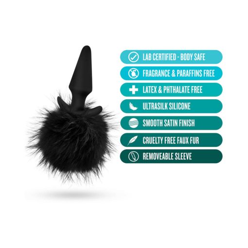 Anal Adventures Platinum Silicone Rabbit Tail Plug Black - Image 5