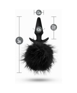 Anal Adventures Platinum Silicone Rabbit Tail Plug Black
