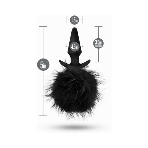 Anal Adventures Platinum Silicone Rabbit Tail Plug Black - Image 6